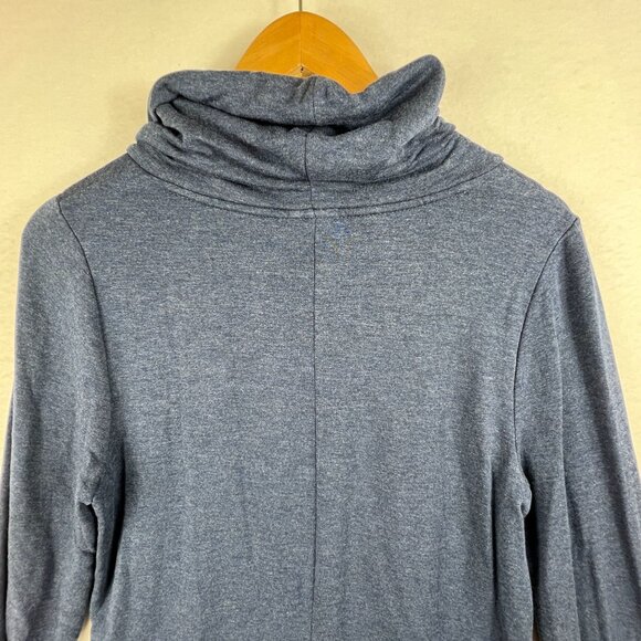 Chicos Womens Blue Heather Long Sleeve Sweater Size 0 Cowl Neck Pullover - Picture 3 of 14